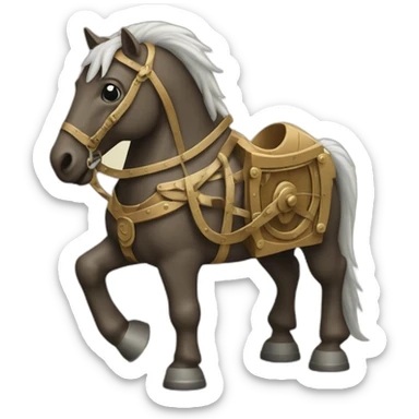 trojan horse on wheels sticker