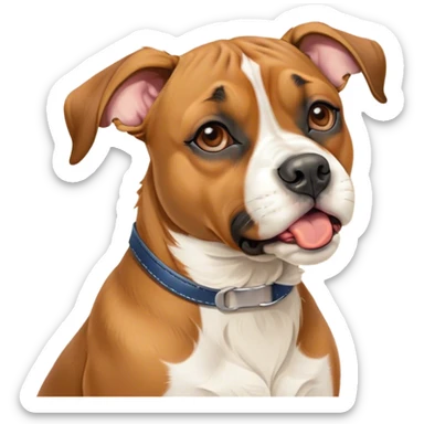 Cinematic Cute Yawning Fawn Boxer Dog Portrait Emoji, Head tilted slightly with a dramatic, wide-open yawn, showcasing a short fawn coat with a crisp white muzzle and chest, floppy ears slightly drooping, round brown eyes barely open in drowsy contentment, Simplified yet irresistibly adorable features, highly detailed, glowing with a soft, cozy glow, high shine, relaxed yet expressive, stylized with a touch of whimsy, bright and endearing, soft glowing outline, capturing the essence of a sleepy yet affectionate guardian, so drowsy it feels like it could stretch right out of the screen and curl up for a nap! sticker