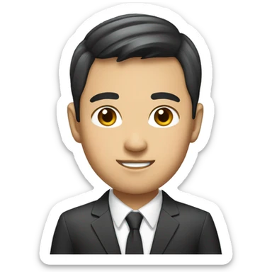 young asian male ceo sticker
