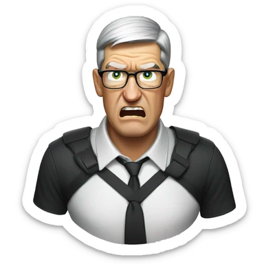 angry tim cook sticker