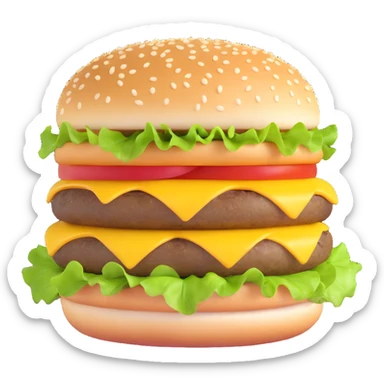 classic cheeseburger with lettuce, tomato, and sesame seed bun sticker