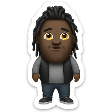 600-lb black guy with dreads sticker