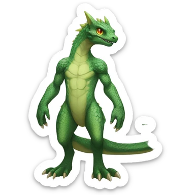 Anthro Sona Fakemon Reptilian Draco Full Body sticker
