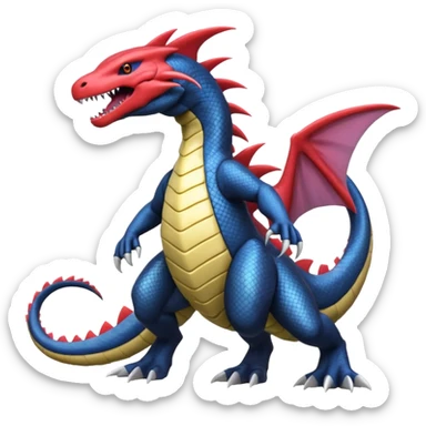 Salandit-Milotic-Garchomp-Drudigon-Fakémon-hybrid-creature (full body)  sticker