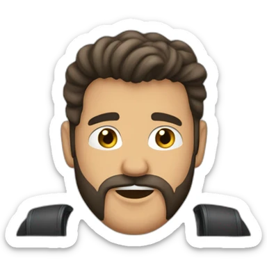 gordo barba sin bigote poco cabello sticker