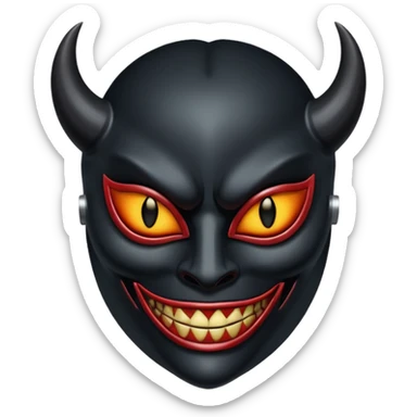 Demonic mask with subtle erotic curves, polished obsidian, lust and fear sticker