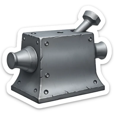 Rectangular anvil with one cone-like end sticker