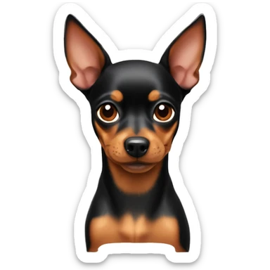 miniature pinscher, memoji style sticker