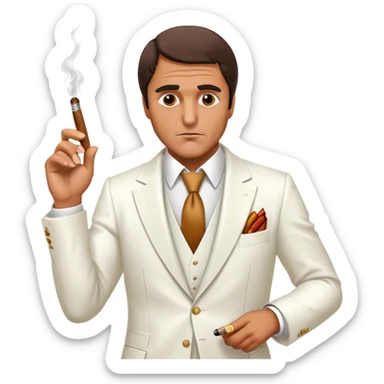 Person acting like scarface sticker