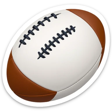 a rugby ball, but rather than it being colourful, it’s just white outline the same style as normal text.  sticker