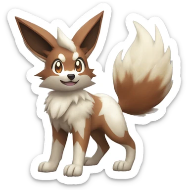 Lycanroc Eevee Furret Zigzagoon Fakémon sticker
