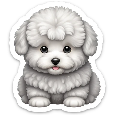 Gray Bichon Frise puppy sticker