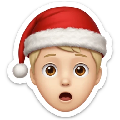  Add a Christmas hat 🎅 to the shocked emoji 😨 to give it a festive touch! sticker