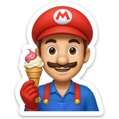 super Mario con il gelato sticker