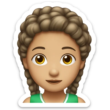 Una niña rizada con ojos verdes blanca y pero marrón sticker