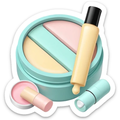 Productos de skincare aesthetic y maquillaje sticker