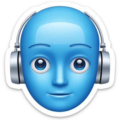 Minimalistic App Icon for AI Call Agent, showing a Showing a icon like AI face, friendly. sticker