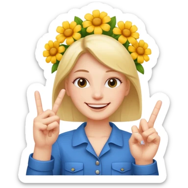 💐 and middle fingers  sticker
