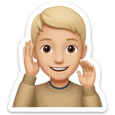 orecchio con mano dietro sticker