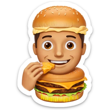 Màn eating burger sticker