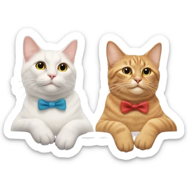 two cats at a ribbon cutting ceremony sticker