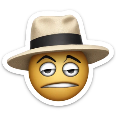 Giant frown face with a hat on that says SEC sticker