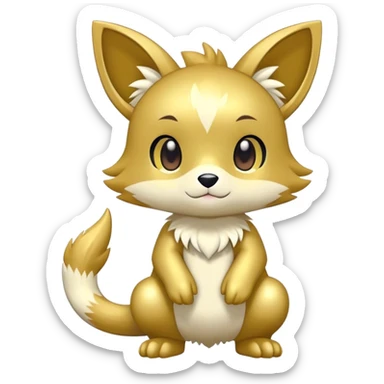 Shiny Cute Chibi Anthro Sona Fakemon Full Body sticker