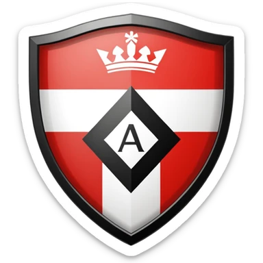 The logo is a shield shape with a black outline. The upper part of the shield contains the words "ATHLETIC CLUB" in black capital letters on a white background. Below this, the shield is divided diagonally.  sticker