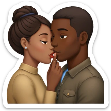 Black man kissing brunette sticker