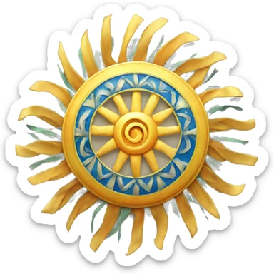 Slavic Sunwheel with ribbons from rays sticker