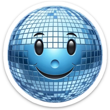disco ball moon sticker