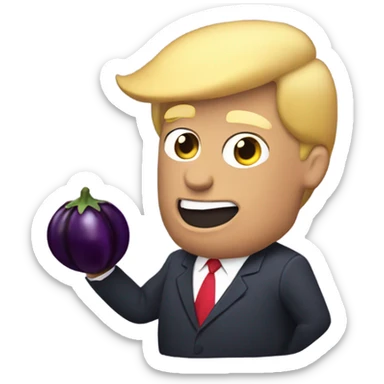 Donald trump eating eggplant sticker