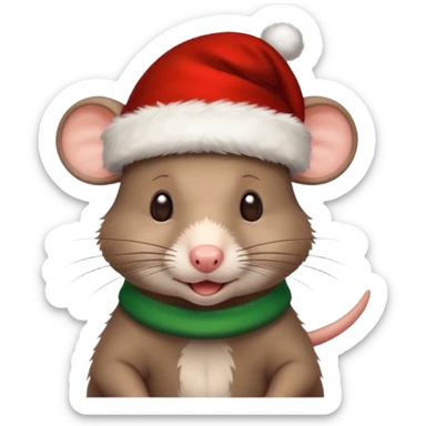 Rat with Christmas hats sticker