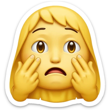 crying emoji with hand on mouth put in a fist sticker