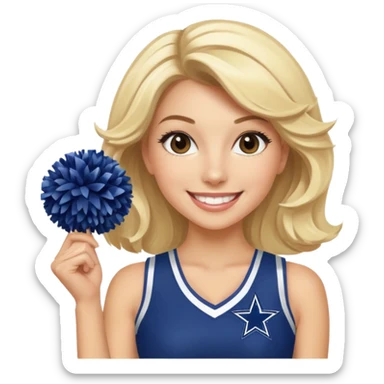 dallas cowboys cheerleader pom sticker