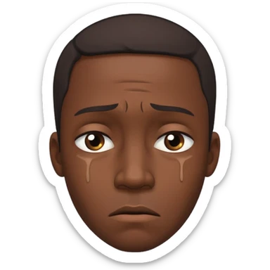 black man having Pity - feeling of sorrow and compassion for another, looking sideways sticker