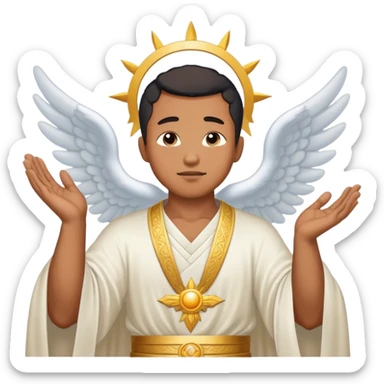 Blasian God the Father looking down from heaven with his right hand raised sticker