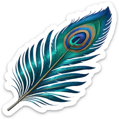 Peacock Feather leaf  sticker