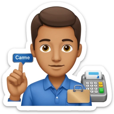 cashier man sticker