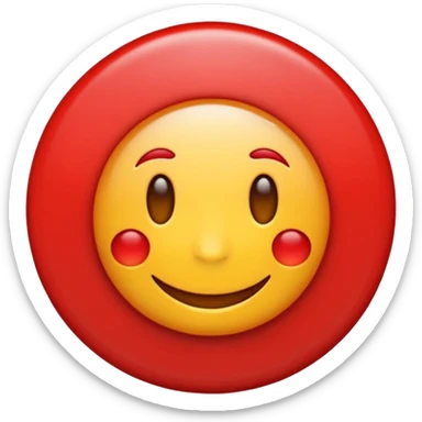 Emoji estilo vectorial de un sol rojo , en el centro un círculo blanco con borde rojo y una letra U roja gruesa. Diseño simple, colores sólidos, sin texto adicional, fondo transparente, estilo emoji oficial. sticker