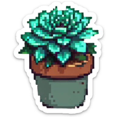 potted succulent sticker