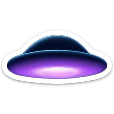 A UFO flying across the night sky with a trail of sparkles sticker