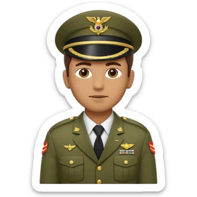 Army man standing with arms behind his back sticker