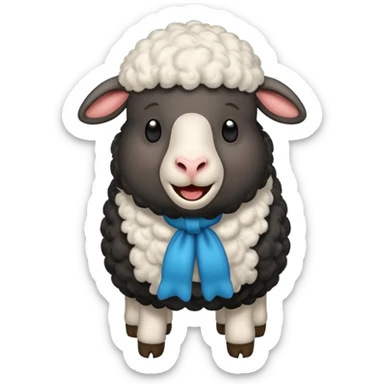 Oveja negra de cuerpo entero riendose sticker