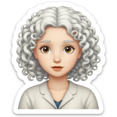 niña con pelo rizado blanva sticker