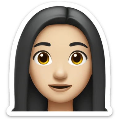 Asian girl with dark black brown hair in scuba fit sticker