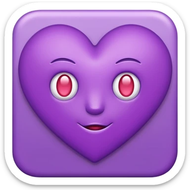 word bitch in purple, with a heart for the dot in the i sticker