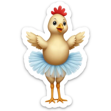 A chicken that is doing ballet  sticker