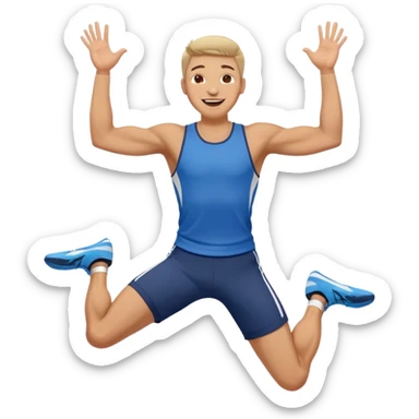 a man jumping and rejoicing sticker