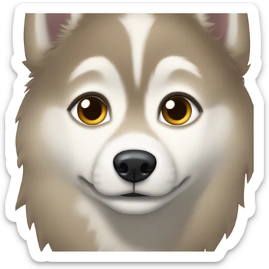 HUSKY roux au yeux marron clair avec a coter de lui une fille au cheveux noir yeux marron clair et au teint bronzer  sticker
